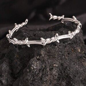 Silver Twisted Bangle Bracelet
